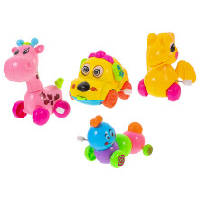 12Pcs Assorted Color Clockwork Animal Toys Wind-Up Kids Playthings