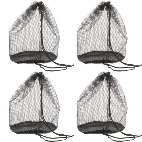 20Pcs Wear-Resistant Black Oxford Mesh Cone Bags with Drawstring 1
