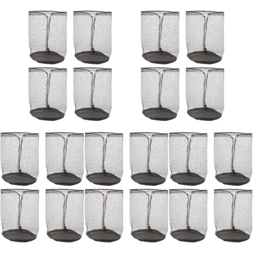 20Pcs Wear-Resistant Black Oxford Mesh Cone Bags with Drawstring 2
