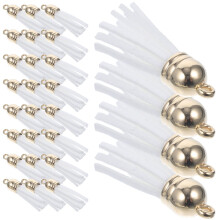 1000Pcs White Tassel Keychain Charms Faux for Purse Jewelry