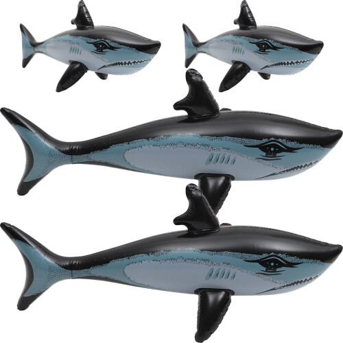 12Pcs PVC Inflatable Shark Pool Float Playthings