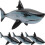 12Pcs PVC Inflatable Shark Pool Float Playthings 2