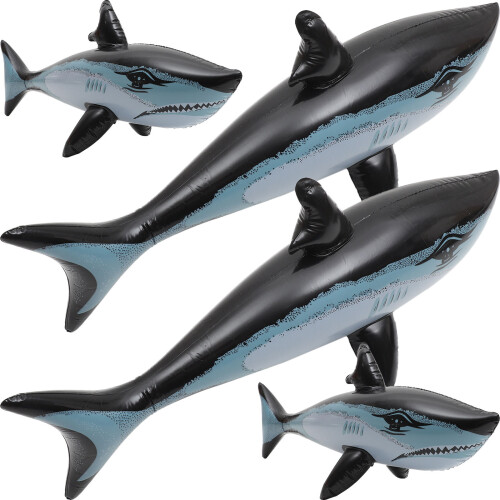 12Pcs PVC Inflatable Shark Pool Float Playthings 2