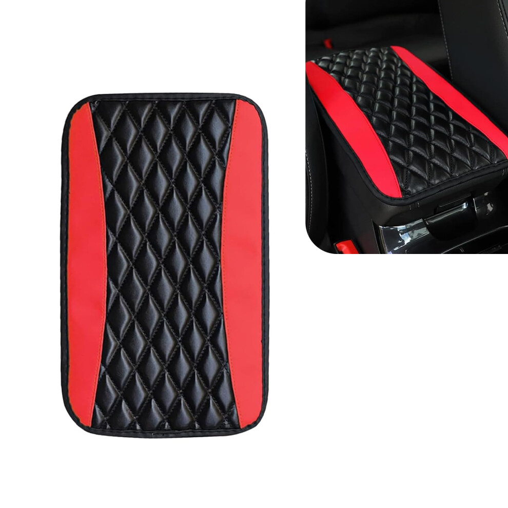 Car Armrest Cover Waterproof Leather Protector For Suv And Truck With Nonslip Base Red 9070919832451