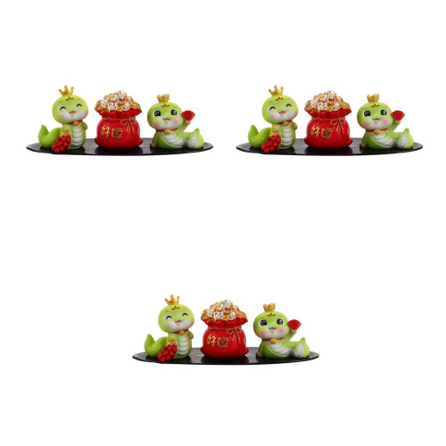 3Sets Mini Snake Figur Resin Auto Schmuck Glücksbeutel Diverse 2