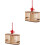2 Pcs Double Lattice Wooden Grasshopper Cage 4