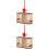 2 Pcs Double Lattice Wooden Grasshopper Cage 6
