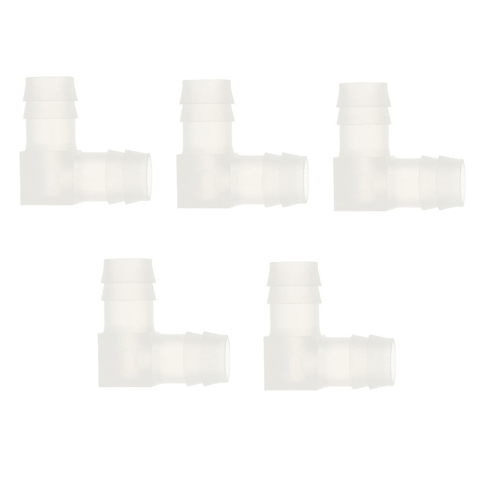 5Pcs White Durable Pp Elbow Connectors For Hose Tube 90-Degree Angled 3631600204504