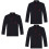 3Pcs Breathable Black Long Sleeve Casual Catering Jackets 6