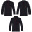 3Pcs Breathable Black Long Sleeve Casual Catering Jackets 3