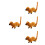 4Pcs Orange Realistic Weasel Figurines Plastic Toy Home Decor Model 4