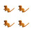 4Pcs Orange Realistic Weasel Figurines Plastic Toy Home Decor Model 6