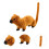 4Pcs Orange Realistic Weasel Figurines Plastic Toy Home Decor Model 11