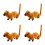 4Pcs Orange Realistic Weasel Figurines Plastic Toy Home Decor Model 5