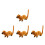 4Pcs Orange Realistic Weasel Figurines Plastic Toy Home Decor Model 7