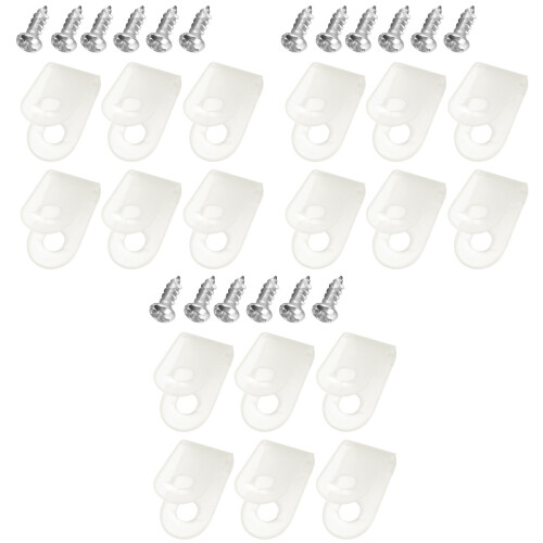 300Pcs White R-Type Cable Clip Wire Holder Easy Mount Cord Organizer 2