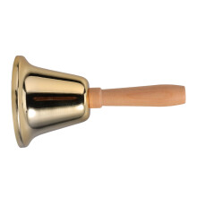 Hand Bell with Wooden Handle, Loud Clear Chime, Metal Tone Service Bell for Restaurant, School, Home