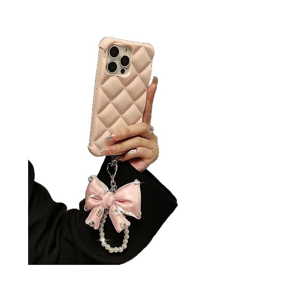Phone Lanyard With Pearl Bow, Cute Wrist Strap Keychain, Antiloss For Iphone 17 Pro Max 9070919833427