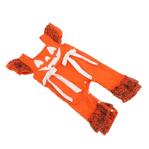 2Pièces Combinaison Bébé Orange Coton Halloween 1