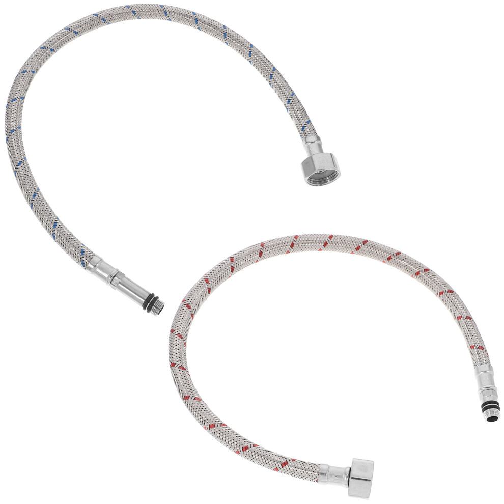 2 Pcs Long Flexible Faucet Connector Hose Stainless Steel Braided 3631600204924