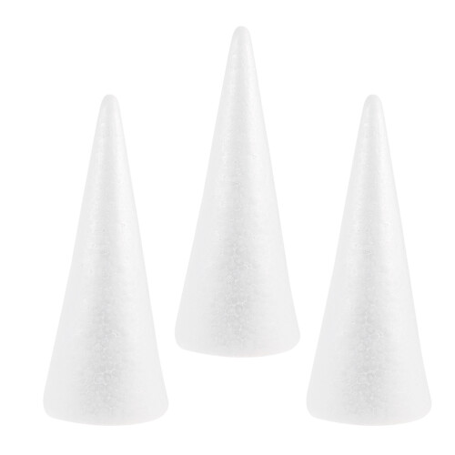 6Pcs White Foam Cones Polystyrene for DIY and Home Decor