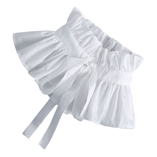 3St Verstelbare Witte Ruffle Nekband Polyester Feest En 2