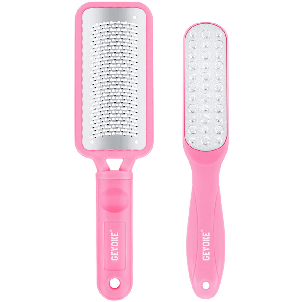 2 Pack Stainless Steel Foot File for Callus Removal, DualSided Pedicure Foot Rasp for Smooth Heels