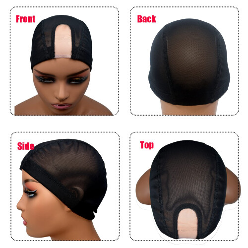 5pcs Spandex Dome Wig Cap for Making Wigs, Breathable Mesh Design, Stretchable Fit with Wig Combs 1