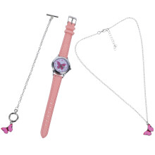 4Sets Polshorloge PU Sieraad Set Roze