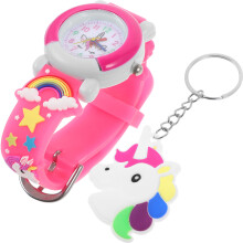 2Sets Cartoon Stijl Kinderhorloges Roze Lichtgewicht En Comfortabel
