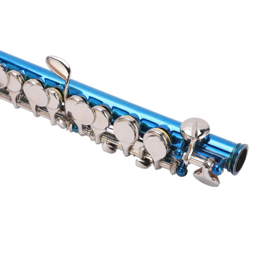 Blue Copper Piccolo Flute for Beginners with Deep Tone, 6Hole Durable Lightweight Design 2