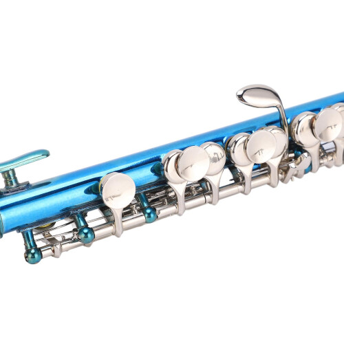 Blue Copper Piccolo Flute for Beginners with Deep Tone, 6Hole Durable Lightweight Design 1
