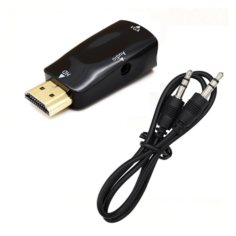 Hdmi To Vga Adapter With Audio, Goldplated Connectors, Nylon Braided Cable For Laptop Tv Projector 9070919834042