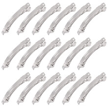 50 Pcs Silver French Barrette Hair Clips 10cm Metal Blank Clips for DIY Hair Accessories Making
