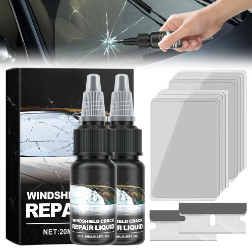 Windshield  Kit 2PCS Advanced Resin for Fast Car Glass Chip Scratch and Crack Fix