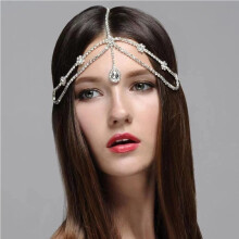 Vintage 1920s Crystal Tassel Rhinestone Cap Bridal Headpiece for Women Wedding Jewelry H008