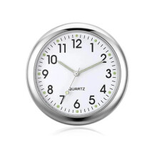 Car Dashboard Clock with Accurate Quartz Timekeeping, Waterproof for Motorcycle and Bicycle Silver