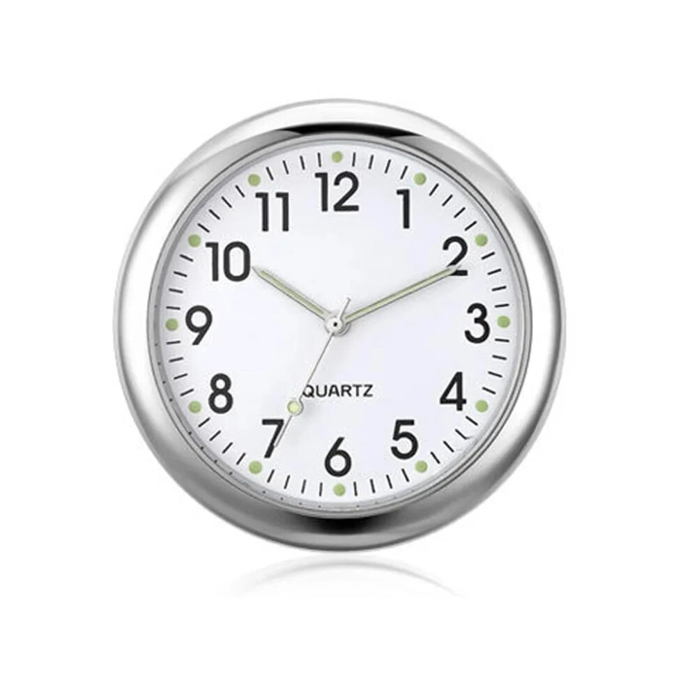 Car Dashboard Clock With Accurate Quartz Timekeeping, Waterproof For Motorcycle And Bicycle Silver 9113335628182