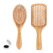 3PC Bamboo Paddle Hair Brush Set for Women, Wooden Detangling Brushes for Thick and Long Hair (Rectangle+Oval+Small)