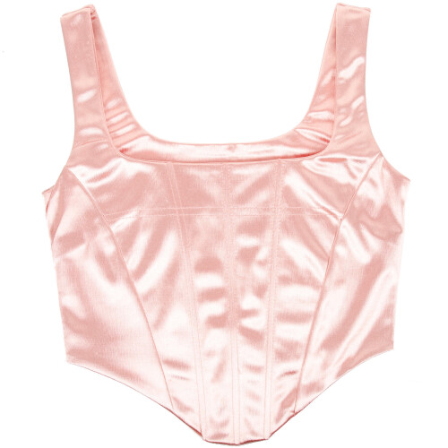 2Pièces Corset Rose En Polyester Design Et Moderne