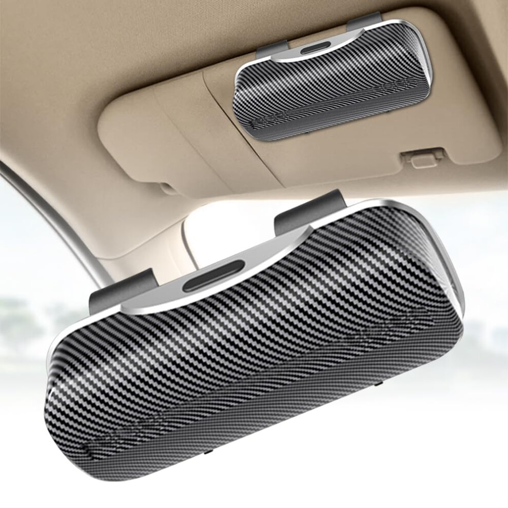 Car Sunglasses Holder With Onehand Quick Release, Scratchresistant Velvet Lining, Carbon Fiber 9070919835216