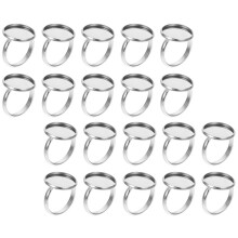 20Pièces Socle De En Acier Inoxydable Argenté Pour DIY