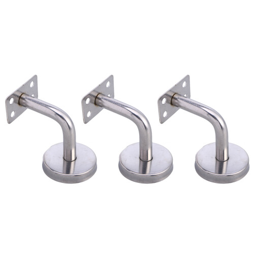 6Pcs Silver Handrail Support Brackets Stainless Steel for Indoor Use