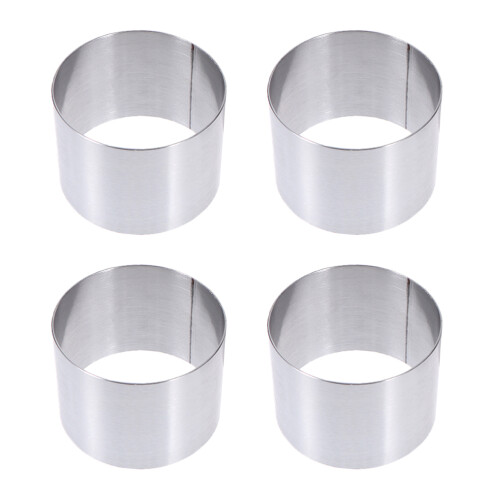 12Pcs Reusable Silver Round Cake Biscuit Mousse Moulds for Baking Use 1