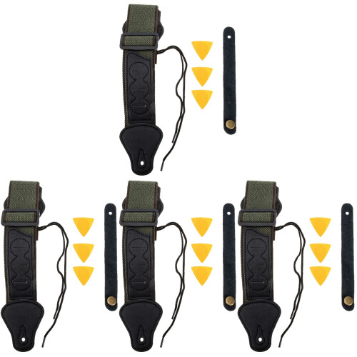 4Ensembles Accessoires Guitare Vert Coton Solide Décorative 1