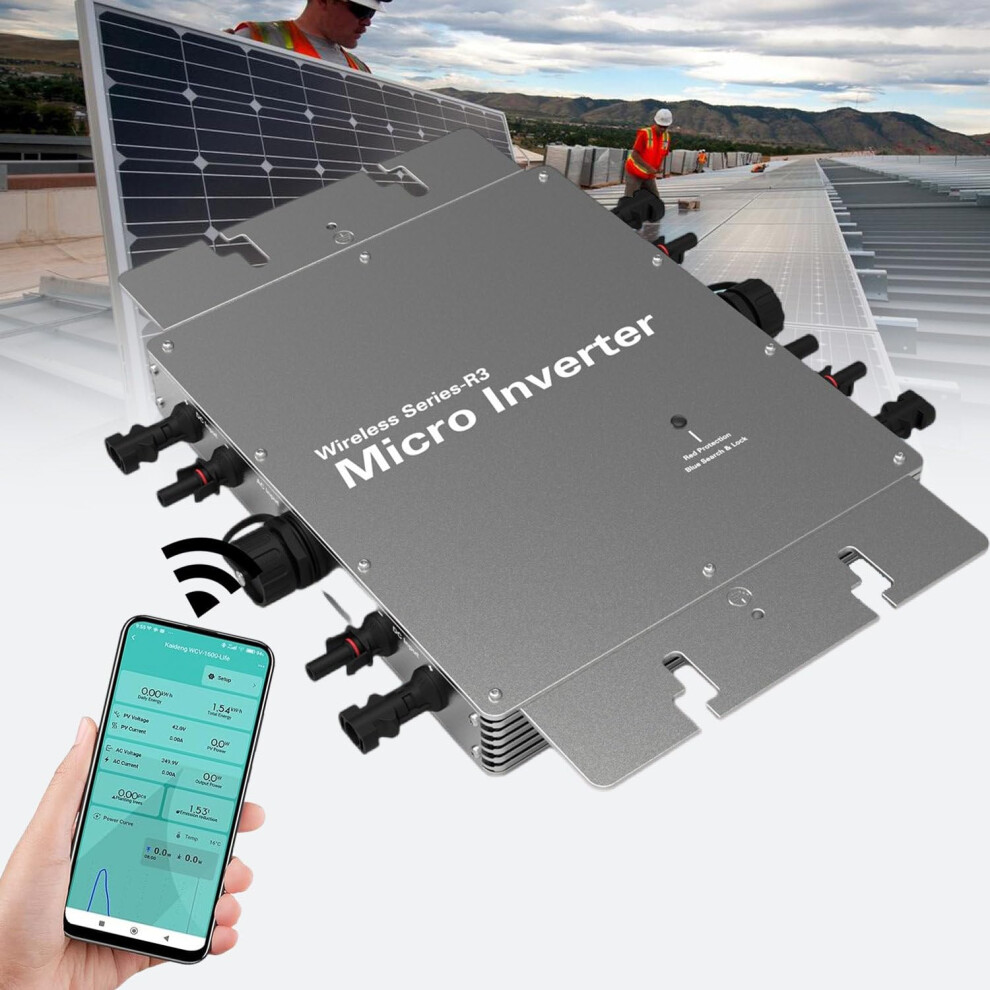 2800W Mppt Solar Grid Tie Micro Inverter Pure Sine Wave 120V 230V Ip65 Waterproof With App Monitoring 9070919835261