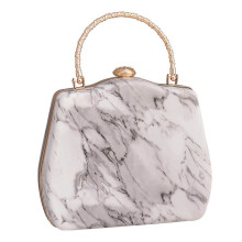2St Luxe Wit PU Clutch Met Marmerpatroon Vrouwen Avondtas