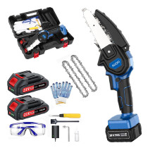 Cordless Mini Chainsaw 6 Inch with Brushless Motor and 2 Batteries for Tree Branch Cutting