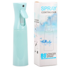 Continuous Spray Bottle 10oz Light Blue – Refillable Fine Mist Sprayer for Hair, Plants and Cleaning