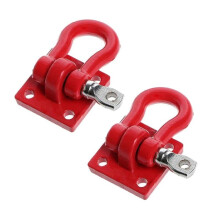 RC Crawler Tow Hooks and Winch Shackles 1/10 Scale Metal HeavyDuty OffRoad Red Black Set